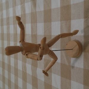 Artists hinged wooden poseable figure statue  9" tall